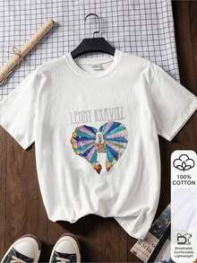 1 camiseta de Lenny Kravitz con diseño de corazón multicolor, estilo funk, reggae, rock, 180g, 100% algodón. - Negro 1 - Ver 10