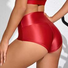 508#Sexy New Women's Sports Shorts, High-Waisted Yoga Peach Butt Tight-Fitting Running Fitness Set - 紅色短褲 - 查看 12