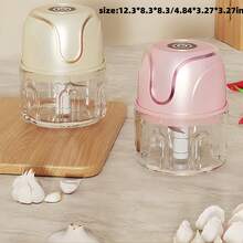 350ml Wireless Mini Electric Meat Grinder, Garlic Puree Grinder, Complementary Food Processor, Portable Charging Automatic Mixer, Suitable For Garlic Puree, Ginger, Minced Meat, Onions, Potatoes, Vegetables, Fruits, Kitchen Essentials - Multicolor - View 6