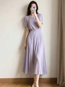 Women Long Dresses - Light Purple - View 5