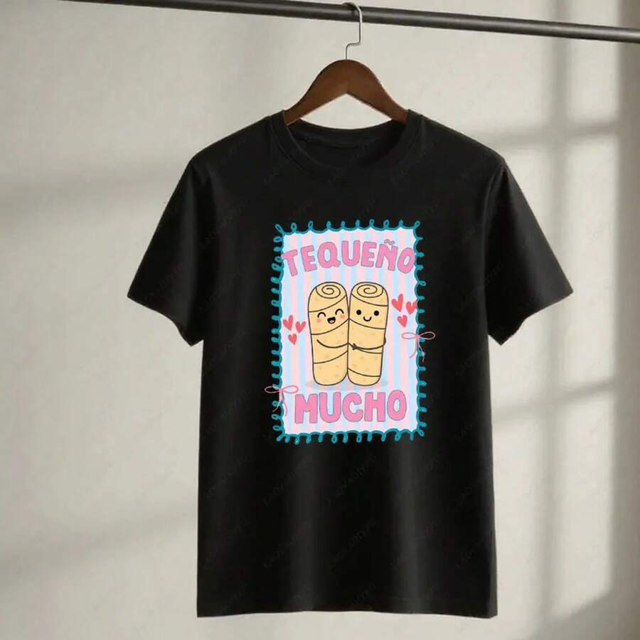 Camiseta para Hombre y Mujer de , Tequeno, Regalo para Amigos, Camiseta para Amantes de la Comida Venezolana, Camiseta Libertad Vzla, Regalo de Navidad, Tops - Negro - Ver 1