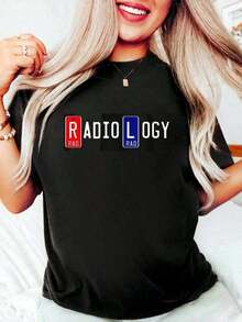 100% Algodón, Camiseta de Mujer, Camiseta con Marcadores de Rayos X para Radiología, Camiseta con Marcadores de Plomo Derecho e Izquierdo, Camisetas de Cuello Redondo Suaves y Cómodas de Talla Grande para Hombre y Mujer - Negro - Ver 1
