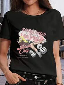 Premium se enorgullece de presentar la camiseta de 180G para adultos de Las Vegas, una opción ideal para vacaciones en familia, reuniones de empresa y regalos navideños. Disfruta del verano con esta elegante camiseta de manga corta, ecológica. - Negro - Ver 7