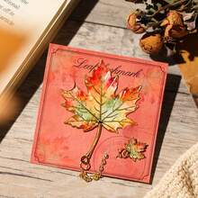 1PC Vintage Leaf Bookmark With Metal Pendant, Ideal Gift For Book Lovers, Suitable For Students, Teachers And Writers - Leaf Bookmark - View 8