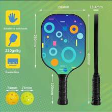 Ensemble complet de raquette de pickleball BSKT T700 en fibre de verre, corps monobloc, grip ergonomique confortable résistant à l'usure et anti-déformation, raquette d'entraînement pour étudiants débutants en intérieur/extérieur avec balle PE, exercice et amélioration de la coordination main-œil, panneau en fibre de verre T700 haute résistance, anti-pliage et non déformant, manche ergonomique antidérapant et absorbant la transpiration, ensemble complet comprenant la raquette et la balle d'entraînement PE, convient aux personnes sans base pour la pratique quotidienne, les jeux de loisirs, la salle de sport intérieure, la cour extérieure et la pelouse, exercice efficace de la coordination main-œil - Multicolore - Voir 6