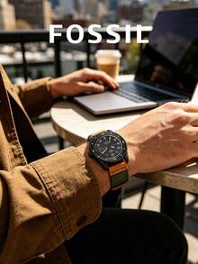 FOSSIL 太陽能日期顯示防水戶外休閒男士腕錶 LE1136 - 黑色 - 查看 5