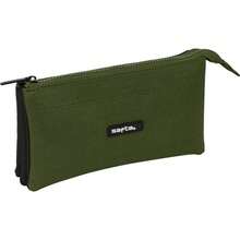 Safta | Astuccio Rettangolare con Organizzatore a Fisarmonica per Materiale Scolastico con Scomparti Interni Pieghevoli in PP, Interno Foderato, 1 Scomparto con Cerniera, Tasca Frontale con Chiusura a Pressione - Portatodo - Triple - Visualizzare 1