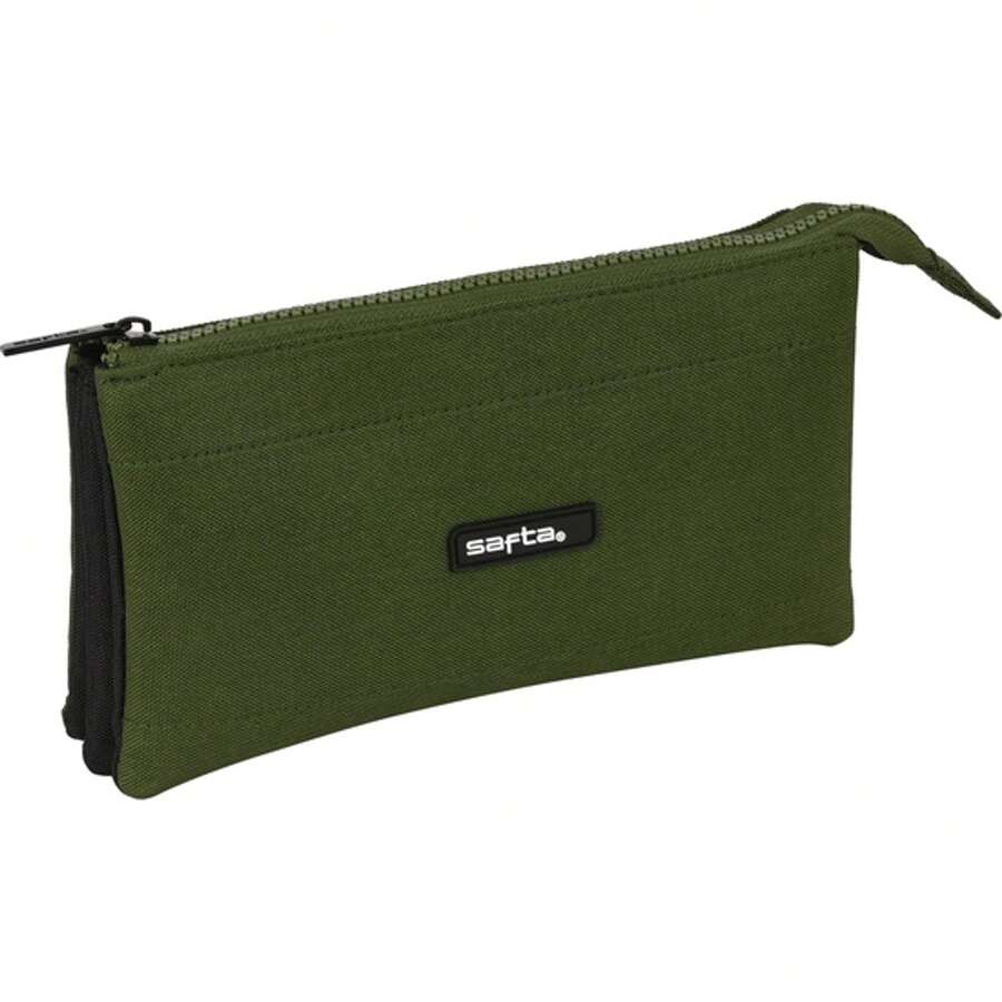Safta | Astuccio Rettangolare con Organizzatore a Fisarmonica per Materiale Scolastico con Scomparti Interni Pieghevoli in PP, Interno Foderato, 1 Scomparto con Cerniera, Tasca Frontale con Chiusura a Pressione - Portatodo - Triple - Visualizzare 1