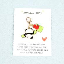 1pc/2pcs Cute Panda & Apple Keychain, Classic Chinese Style Car/Bag Pendant, Versatile Minimalist Casual Chic, Gentle & Elegant, Suitable For Daily Wear, Party, Festivals; Fits All, Suitable For Commuting, Party Wear, Fashion Accessory - Black and White - View 11