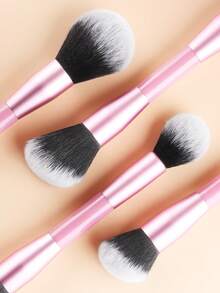 ronshadow Bộ cọ trang điểm chuyên nghiệp 19 món, gồm cọ phấn phủ, cọ má hồng, cọ nền, cọ phấn mắt, cọ kẻ lông mày, cọ môi, lông mềm, không thấm hút, dụng cụ trang điểm cơ bản, màu hồng. - Hồng - Xem 4