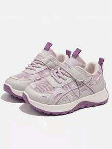 1 Pair Girls & Boys Soft Sole Non-Slip Fashion Versatile Outdoor Casual Sports Hook And Loop Breathable Chunky Sneakers Suitable For Spring And Autumn - Pink - View 19