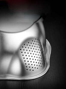 1pc Stainless Steel Slanted Drain Basket, Kitchen Rice Washing Strainer, Vegetable Colander - One Size - View 6