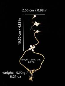 1pc Butterfly Tassel Bracelet & Ring Set, Luxury Lightweight Decorative Jewelry, Sweet & Chic Style For Party, Date, Mother's Day Gift - Gold - View 6