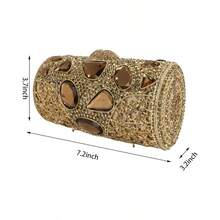Women Unique Crystal Evening Handbag Sparkling Rhinestones Wedding Clutch Full Diamond Purses For Banquet Party - Gold - View 2