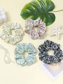 12er Set elastische Haar-Scrunchies - Ditsy-Blumenmuster Haargummis und Scrunchies, elastische Haarbänder für Pferdeschwänze, geeignet für verschiedene Frisuren, erzeugen süße nahtlose Pferdeschwänze ohne Haarschäden, elastisches Gummiband - Verschiedenfarbig - Übersicht 2