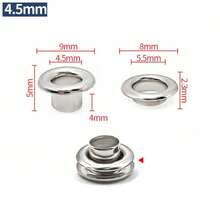 50/100sets 4/4.5/5/6/8/10mm Brass With Washers Grommet Repairing Round Eye Rings For Shoes Bag Clothing Skin Belt Hat - A - View 23