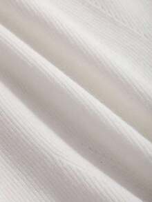 Blusa de punto de cuello transformable y ajustada para mujer, de estilo casual de negocios - Blanco - Ver 6