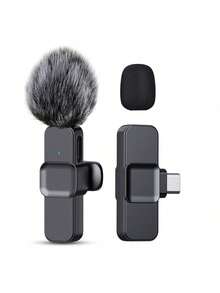 Professional Wireless Lavalier Microphone Suitable For Smartphones, Plug And Play Wireless Microphone For Video/Audio Recording, Lapel Microphone For Interviews/Vlogs/Teaching - Black - View 13