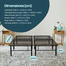 Linenspa - Twin Bed Frame With Storage - Folding Steel Frame For Easy Assembly - Sturdy Steel Bed - For Any Bedroom RBL5 - 黑色 - 查看 6