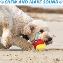 3/6pcs Squeaky Dog Training Toy Balls, Durable Chewable Interactive Dog Toys, Compatible With Dog Ball Launcher, High Elasticity Dog Toy Balls, Teething Chew Balls (Random Color) - Random Color - View 5