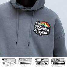 RHUAGYP 1pc "Human Rights Loyal Fan" Slogan Embroidered Patch, Rainbow Graphic With Glitter Accents, Iron-On Or Sew-On Badge For Personalized Clothing And Bag Decoration - Multicolor - View 3