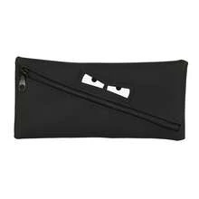 Safta | Rectangular Silicone Pencil Case Caritas Children's School Case With Front Opening And Zipper, Children's And Youth School Organizer, Case For Pencils And Pens - Black - View 1