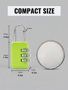 Minimalist Metal Combination Lock With Resettable 3-Dial Password System Multi Use 3 Digit Password Combination Padlock For Women And Men Mini Security Locks Perfect For Zipped Backpacks Diaper Bags Gym Locking School Lockers Laptop Bags And Toolboxes Metal Code Lock Dormitory Supplies Luggage Security Travel Luggage Gear Back To School Travel Essentials Accessories - Multicolor - View 9
