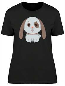 Camiseta de Mujer con Dibujo de Perro Blanco de Dibujos Animados -Imagen de Shutterstock, Talla Grande para Mujer - Negro - Ver 1