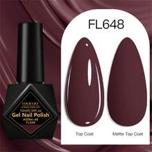 FOUR LILY 1瓶10ml波爾多紅凝膠指甲油，HEMA TPO FREE 半永久可卸式UV凝膠指甲油，適合夏季美甲，持久、無鉛DIY美甲裝飾，美甲沙龍與居家美甲護理用品 - 酒紅色 - 查看 3