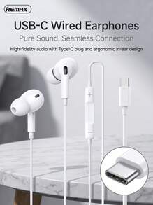 REMAX 3.5mm/Type-C/Lightning三接口有線耳機 高解析無損音質 HiFi入耳式 聽聲辨別遊戲K歌帶麥 通用蘋果安卓手機平板電腦 - 查看 2