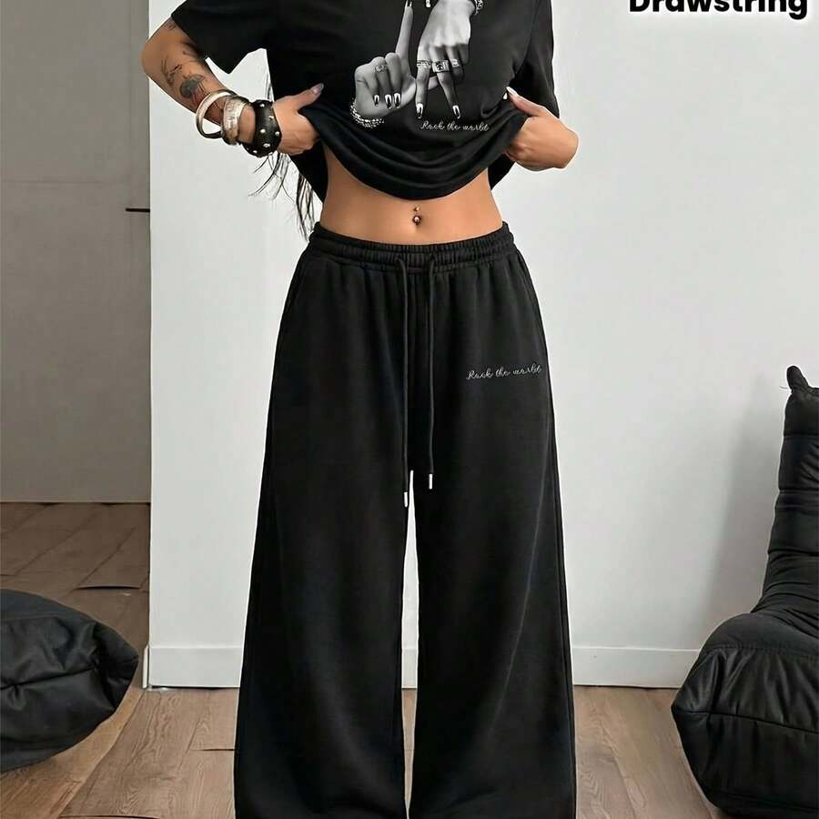 Camiseta para Mujer con Estampado de Diente y Pasta Dental, Manga Corta - Negro - Ver 1