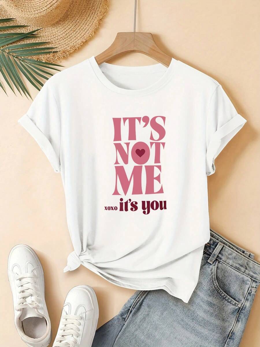 Camiseta de mujer, nuevo estilo de verano, con patrones de letras creativos, hermosa, elegante, a la moda, informal, ropa de estilo coreano, camiseta para primavera y verano. - Blanco - Ver 1