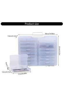 1pc Transparent Compartment Storage Box, Suitable For Storing Photos, Books And Clothes, Lightweight Design For Easy Carrying, Great For Apartment And Dorm Use - Rectangular - View 2