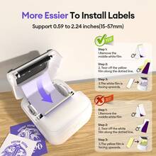 Marklife C50 Mini Impresora de Tatuajes Inalámbrica Portátil de 2 Pulgadas 15‑57mm Suministros de Tatuaje Compatible con Teléfono PC para Máquina de Transferencia de Patrón de Tatuaje Logo sin Tinta - Multicolor - Ver 5