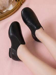 PU Leather Jazz Shoe Slip On For Girls And Boys (Toddler/Little Kid/Big Kid) - màu đen - Xem 7
