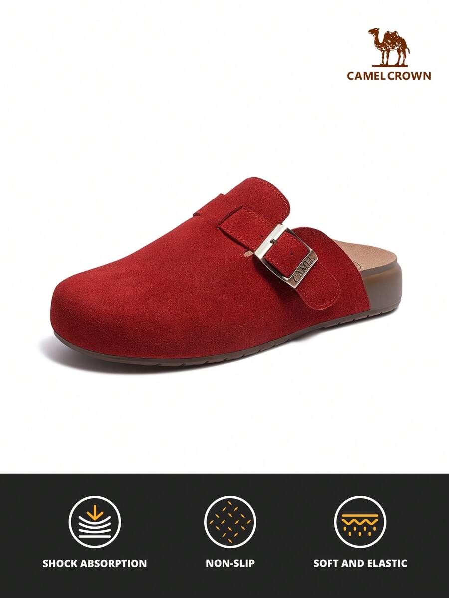 CAMEL CROWN Giày nữ thường ngày, giày thể thao đế dày kiểu Birkenstocks phù hợp mọi mùa, giày lười êm ái đa năng. - Đỏ - Xem 1