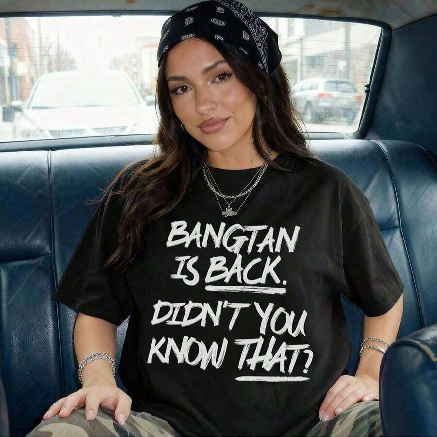 Camisetas Premium Casuales Unisex Lindas 2026, Camiseta con Graffiti de K-Pop Comeback, Atuendo para Concierto de Gira Mundial - Negro 5 - Ver 1