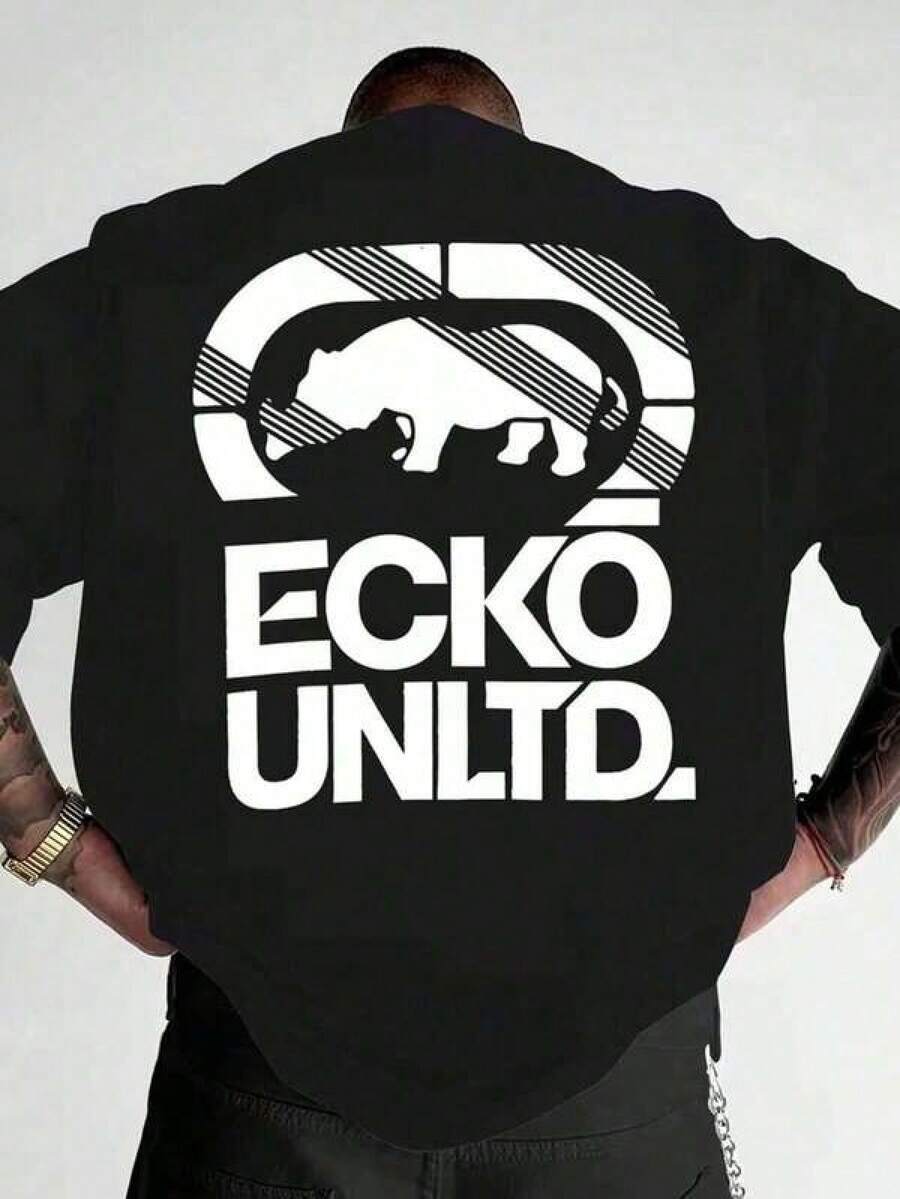 1 camiseta casual para hombre con estampado de Ecko Rhinoceros. Hecho de un material cómodo y puro, tiene cuello redondo y mangas cortas, lo que lo hace adecuado para todas las estaciones. Perfecto para el uso diario, desplazamientos, fiestas y eventos deportivos. Tela suave. - Negro - Ver 1