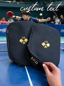 Customized Racket Grip Cover, Design Your Own Racket Grip Protector, Personalized Neoprene Racket Grip Cover With Zipper, Customized Racket Grip Sleeve, Gift For Racket Holder, Team Gift, Racket Protective Travel Case - Multicolor - View 3