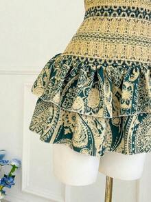 fsvsElamini Vestido de bandeau casual con estampado de vacacionessdvs 4QNE - Verde Oliva - Ver 5