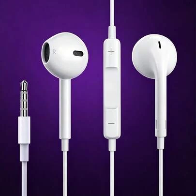 有线立体声低音耳机，带插头，适用于智能手机/平板电脑/电脑，3.5mm 入耳式耳机，即插即用，可用于通话和音乐播放，3.5mm 有线耳机，手机有线耳机，降噪，高品质立体声，强劲低音，兼容大多数 3.5mm 接口设备