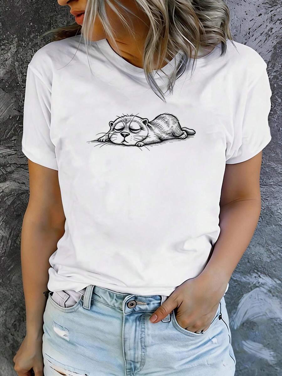 Arte Mexicano Camisetas Estampadas de Manga Corta para Mujer, Modernas y Casuales, Lavables a Máquina, Ajuste Cómodo, Camiseta de Algodón para Familia Coordinada - Blanco 5 - Ver 1