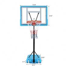 Same Model Code: 08071457 PVC Transparent Board Basket Frame Adjustable 115-135cm Poolside Basketball Hoop Blue - As Pic - View 7