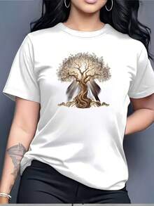 Camiseta "Árbol de la Vida" de 180g - Perfecta para Reuniones Familiares y Festivales de Música de Verano |   Camiseta unisex ligera y transpirable |   Un regalo ideal para familiares, amigos y colegas. - Blanco - Ver 7
