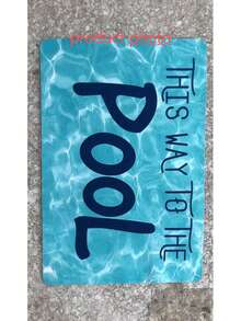 1pc Art Series Water Wave Pattern Pool Quote Decorative Doormat, Vacation Style Personalized Aesthetic, Decorative Carpet, Entryway Mat, Small Rug, Carpet, Mat, Home Decor, Area Small Rug, Outdoor Mat, Bathroom Rug, Washable Rug, Ins Fresh Water Wave Mat, Aesthetic Rug, Atmosphere Rug, Modern Minimalist Soft Furnishing Accent - Multicolor - View 8