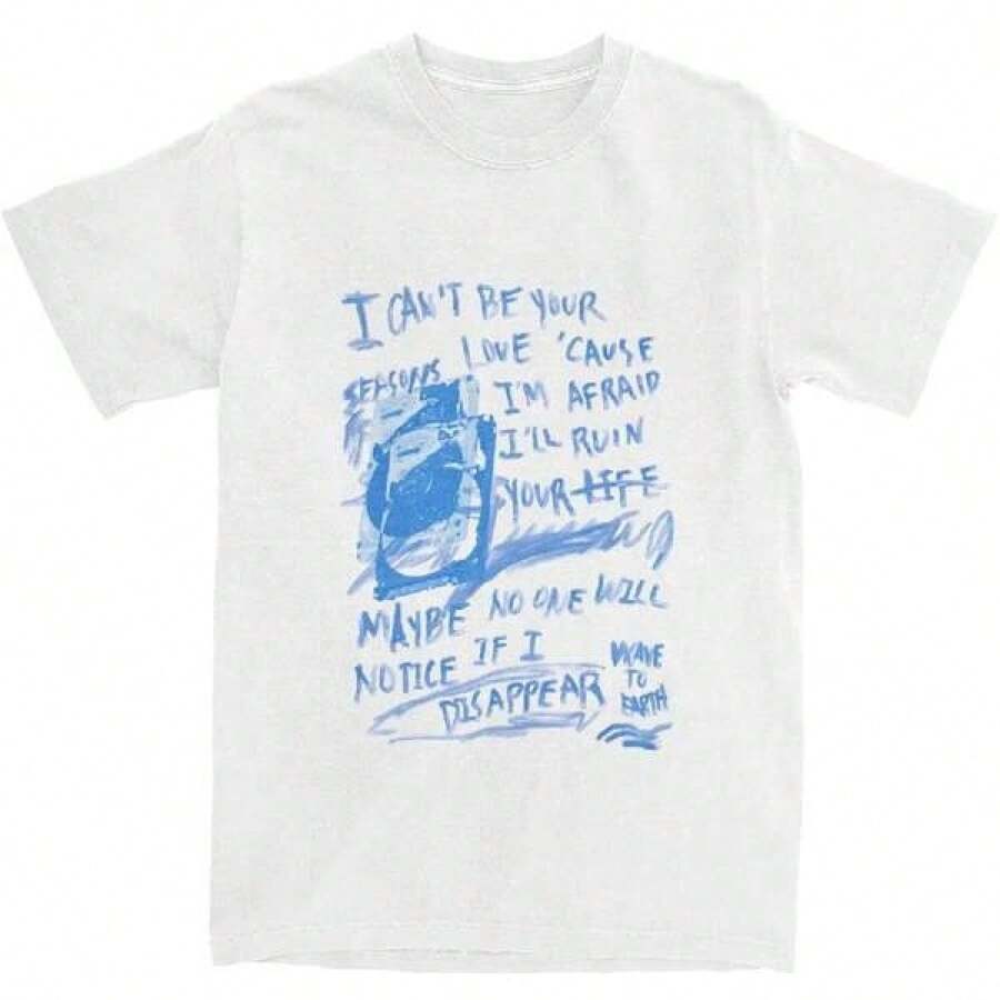 Men's-Shirt Wave To Earth Shirts Hop Seasons Lyrics Fan Art Summer Tees Awesome Printed Cotton Clothes Birthday - Negro - Ver 1