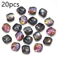 20pcs/Pack Asymmetrical Square Electroplated Glass Beads, Colorful Semi-Transparent Iridescent Glass Crystal Square Beads 12X11mm For DIY Earrings, Bracelets, Phone Charms, Jewelry Accessories - Glass Square Beads - View 18