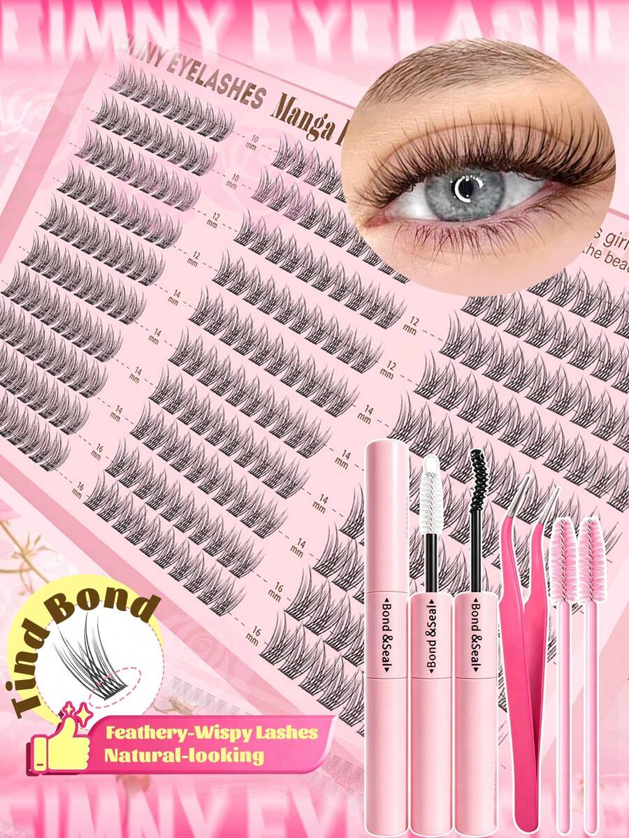Eimny Set Bulu Mata Palsu 300 Gugus, Cocok untuk Riasan Sehari-hari. Panjang bulu mata 10-16mm, Gaya Peri Lengkung C Alami, Tahan Air dan Keringat, Ringan dan Nyaman, Dapat Digunakan Kembali. Cocok untuk Riasan DIY dan Alami, Sempurna untuk Jalan-jalan dan Kencan Sehari-hari. Dilengkapi dengan Set Alat Lengkap, Cocok untuk Pemula. - MultiWarna - View 1