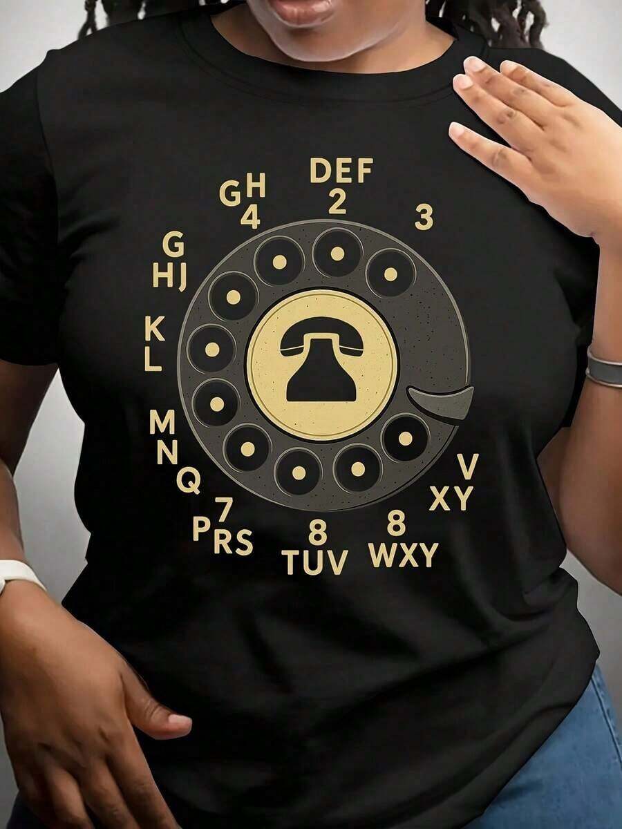 short-sleeveCamiseta casual de talla grande para mujer con gráfico "I'M NOT RUDE" impreso en estilo vintage, de manga corta, cuello redondo, cómoda y adecuada para uso diario, vacaciones y actividades al aire libre100% Cotton - Negro - Ver 1