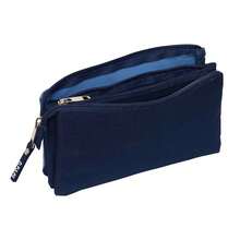Estuche Portatodo Triple El Pulpo Azul Unisex 22x12x3 Cm - 3 Compartimentos con Cremallera, Bolsillo Interior Central, Color Azul Marino, Ideal para Colegio y Vuelta al Cole - Triple - Azul - Ver 4
